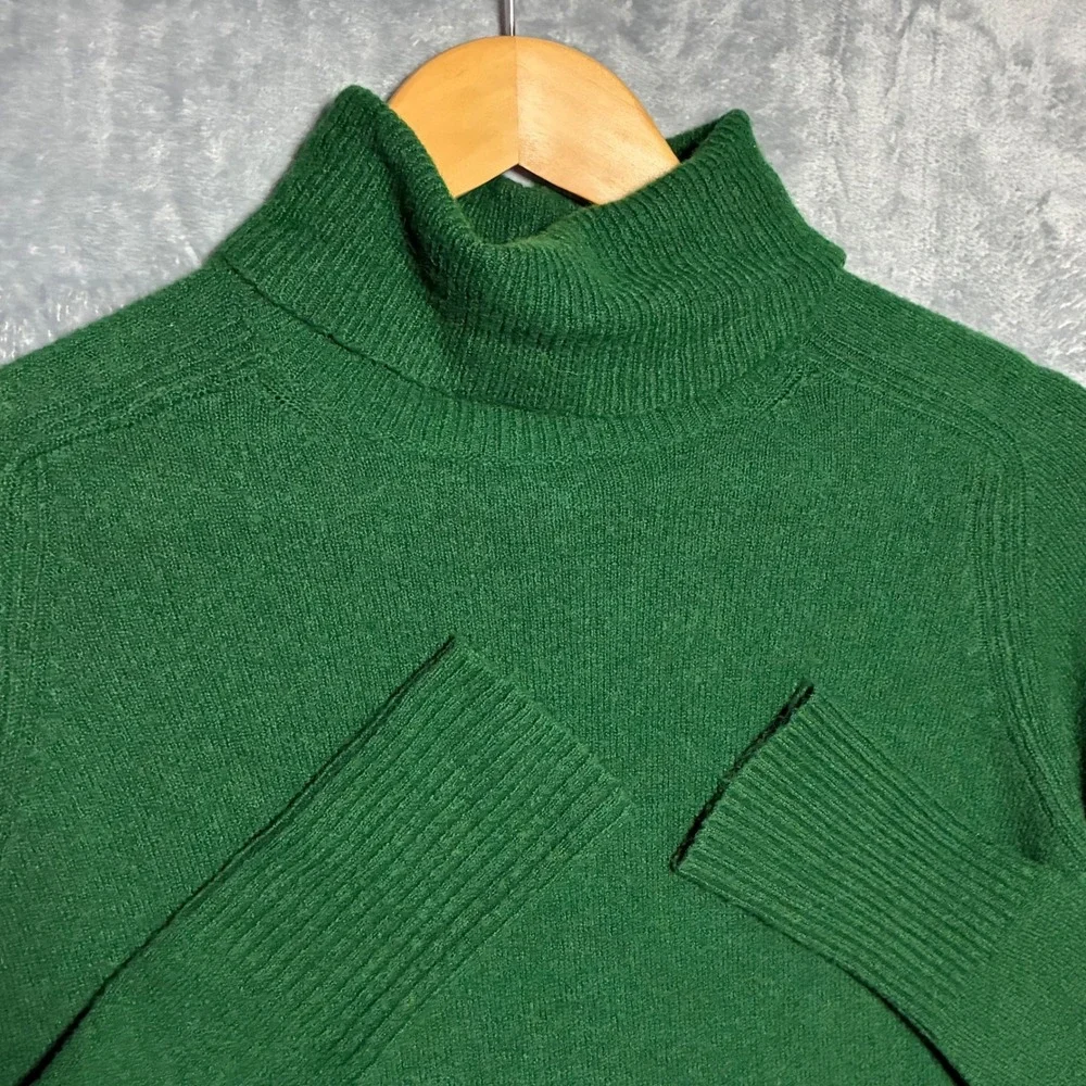 J. Crew Wool Alpaca Blend Turtleneck Sweater Dress Long Sleeve Women's S Green‎